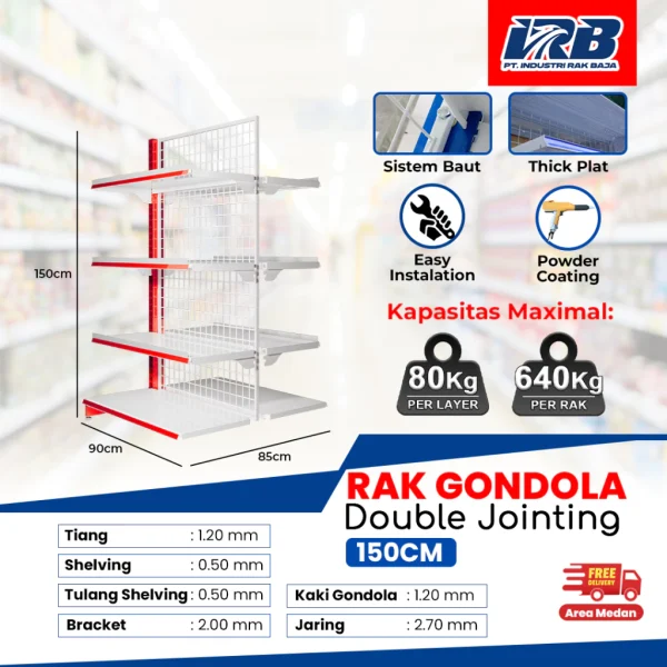 Rak Gondola Double Jointing UK. 150CM - Image 3