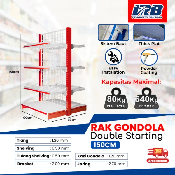 Rak Gondola Double Starting UK. 150CM - Image 3