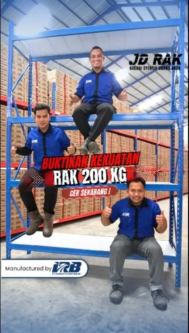 mebuktikan kekuatan rak gudang