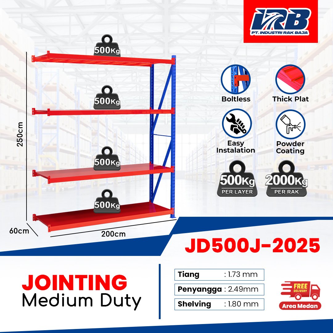 Rak gudang atau rak stock untuk gudang penyimpanan.
