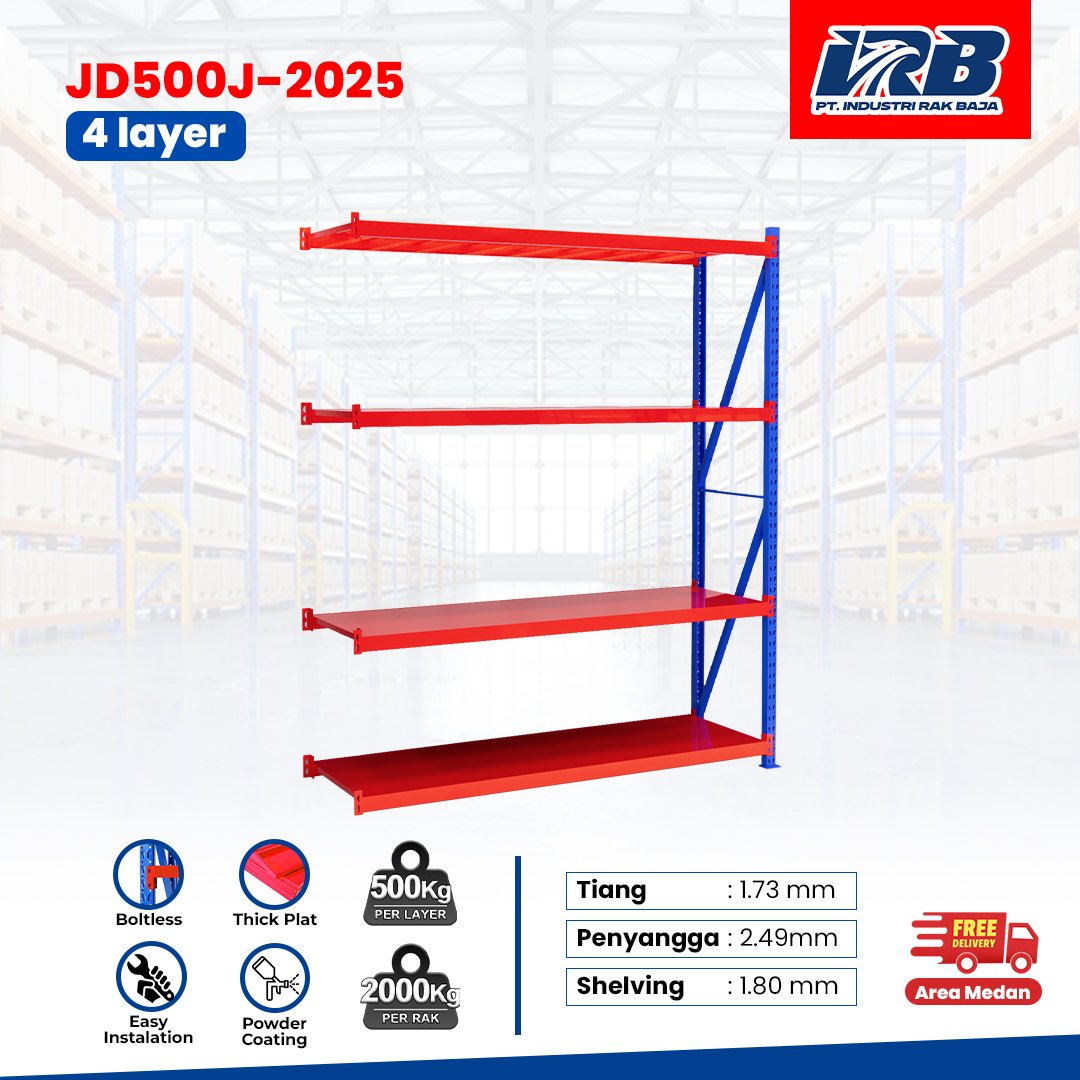 Rak gudang atau rak stock untuk gudang penyimpanan.