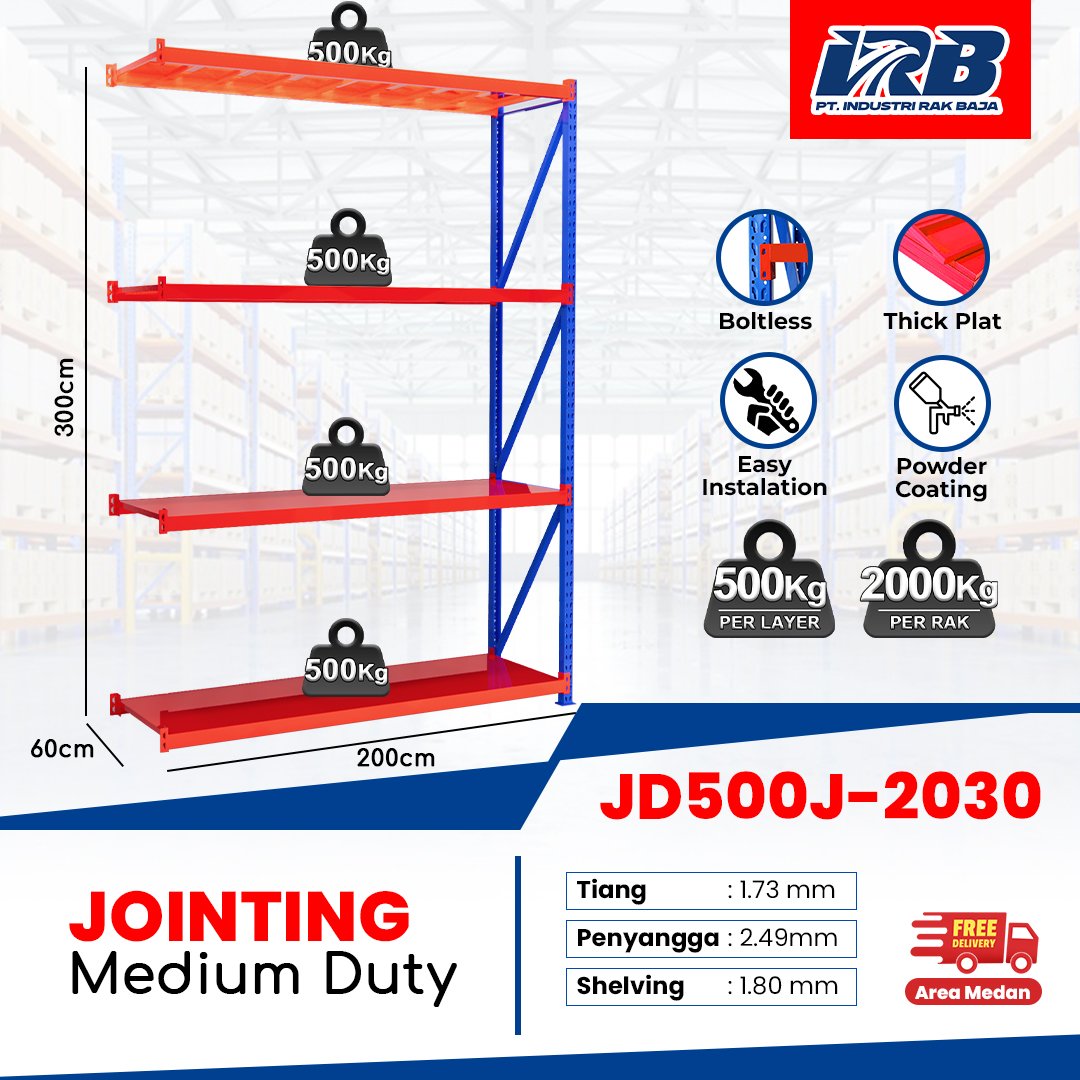 Rak gudang atau rak stock untuk gudang penyimpanan.