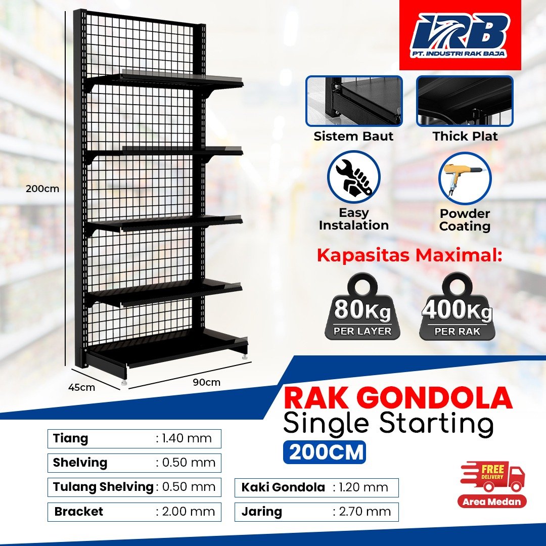 rak minimarket hitam